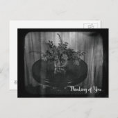 フローラ考えの花モノクロ ポストカード (正面/裏面)