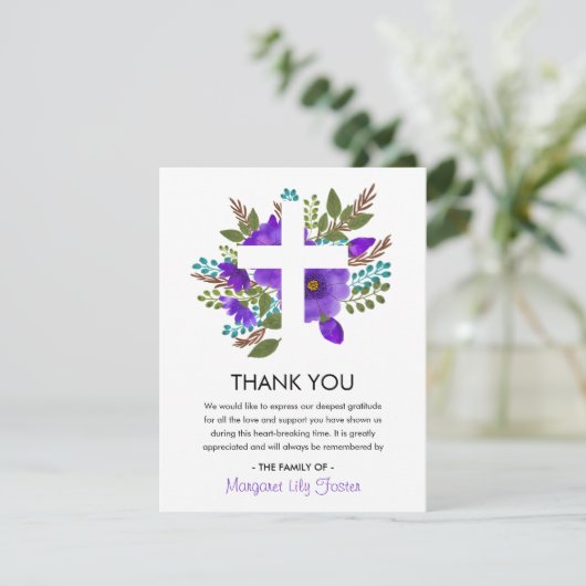 フローラ聖なる十字葬祭写真ありがとう サンキューカード (スタンド正面)