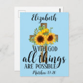 フローラ聖なる書物、 経典すべての事可能ひまわりポー ポストカード (正面/裏面)