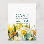 フローラ聖なる書物、 経典1ピーター5:7はがき ポストカード (正面)