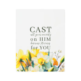 フローラ聖なる書物、 経典1ピーター5:7 メタルプリント