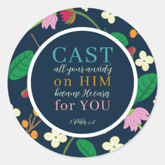 フローラ聖なる書物、 経典1ピーター5:7 ラウンドシール