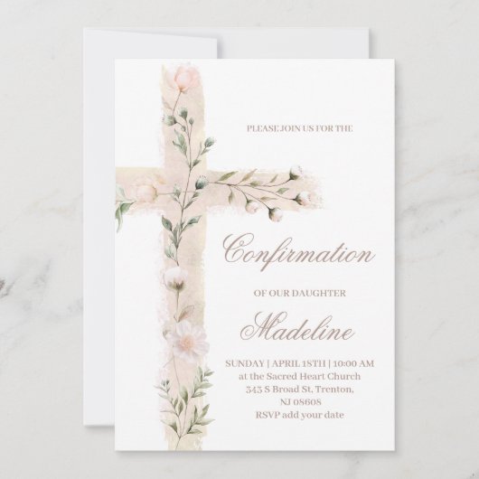 フローラ聖十字架の確認 招待状 (正面)