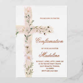 フローラ聖十字架の確認 箔招待状