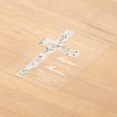 フローラ聖十字洗礼 アクリル招待状 (レイダウン)