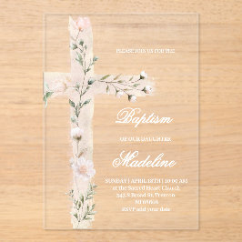 フローラ聖十字洗礼 アクリル招待状