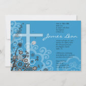 フローラ聖十字洗礼《キリスト教》洗礼式や命名式招待状 招待状 (正面)