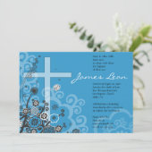 フローラ聖十字洗礼《キリスト教》洗礼式や命名式招待状 招待状 (スタンド正面)