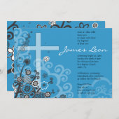 フローラ聖十字洗礼《キリスト教》洗礼式や命名式招待状 招待状 (正面/裏面)
