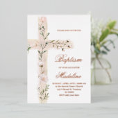 フローラ聖十字洗礼 箔招待状 (立ち正面)
