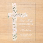 フローラ聖十字第一聖餐式 アクリル招待状 (正面)
