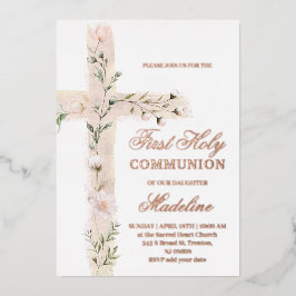 フローラ聖十字第一聖餐式 箔招待状