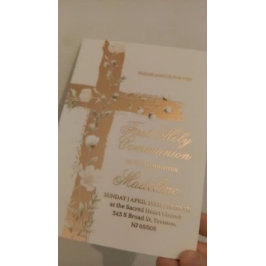 フローラ聖十字第一聖餐式 箔招待状