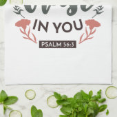 フローラ聖書の聖句アート「私はあなたを信頼する」 キッチンタオル (折り畳み)