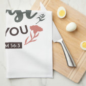 フローラ聖書の聖句アート「私はあなたを信頼する」 キッチンタオル (四つ折り)