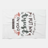 フローラ聖書の聖句アート「私はあなたを信頼する」 キッチンタオル (横)