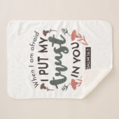 フローラ聖書の聖句アート「私はあなたを信頼する」 シェルパブランケット (正面(横))