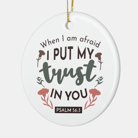 フローラ聖書の聖句アート「私はあなたを信頼する」 セラミックオーナメント (左)