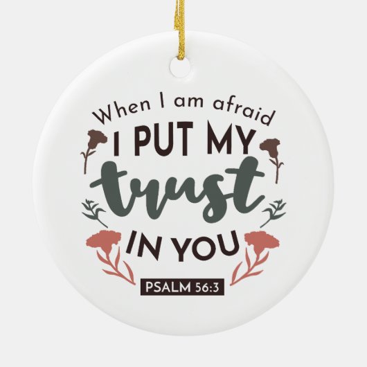 フローラ聖書の聖句アート「私はあなたを信頼する」 セラミックオーナメント (裏面)