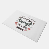 フローラ聖書の聖句アート「私はあなたを信頼する」 ドアマット (アングル)