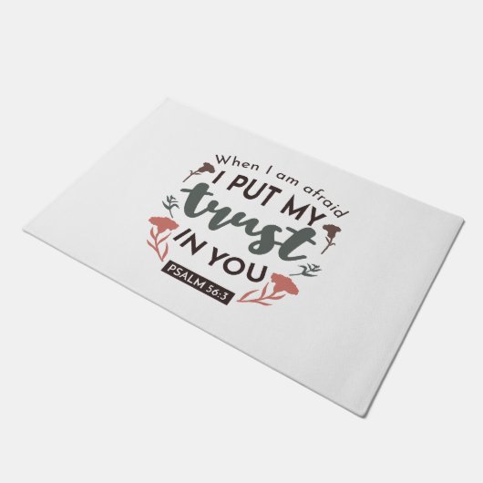 フローラ聖書の聖句アート「私はあなたを信頼する」 ドアマット (アングル)
