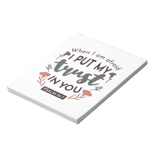 フローラ聖書の聖句アート「私はあなたを信頼する」 ノートパッド (回転)
