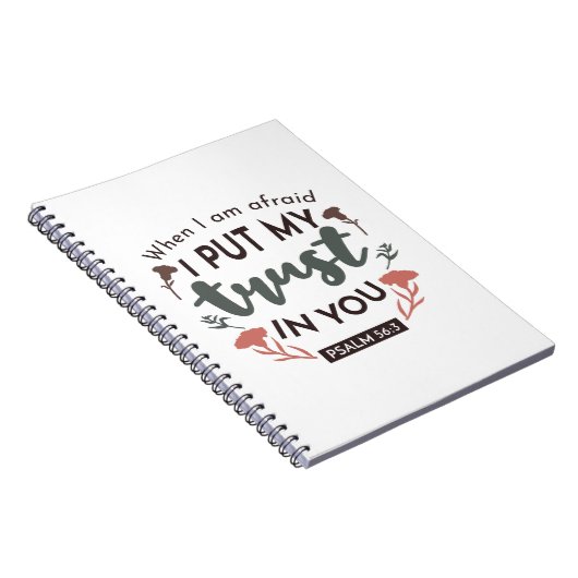 フローラ聖書の聖句アート「私はあなたを信頼する」 ノートブック (右側)