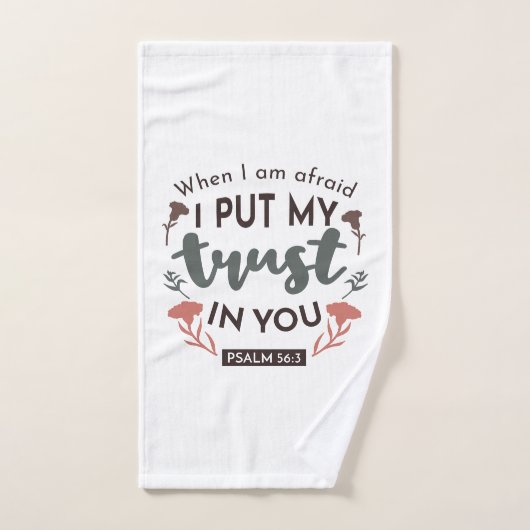 フローラ聖書の聖句アート「私はあなたを信頼する」 バスタオルセット (ハンドタオル)