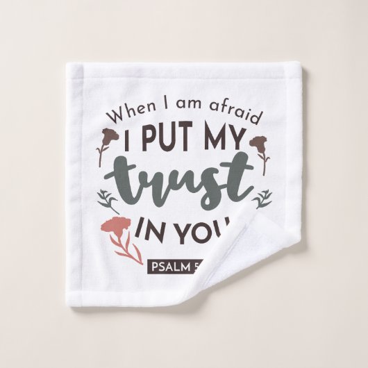 フローラ聖書の聖句アート「私はあなたを信頼する」 バスタオルセット (ウォッシュタオル)