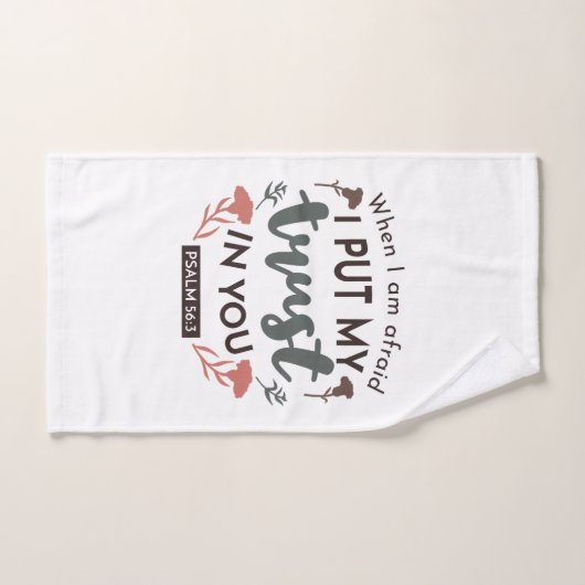 フローラ聖書の聖句アート「私はあなたを信頼する」 バスタオルセット (ハンドタオル)