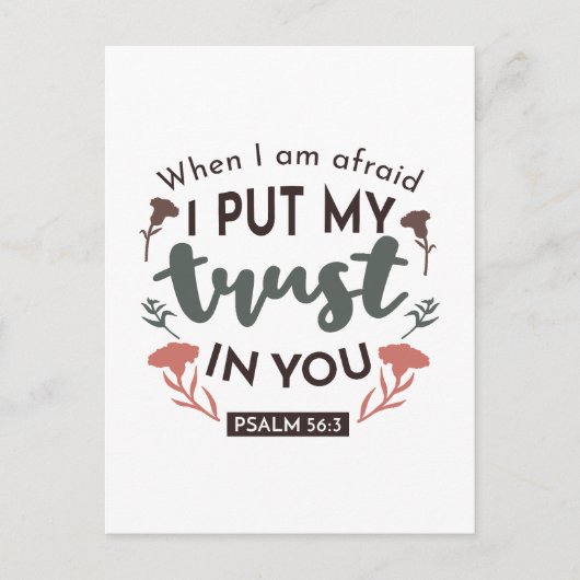 フローラ聖書の聖句アート「私はあなたを信頼する」 ポストカード (正面)