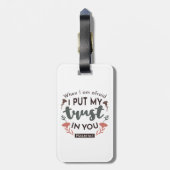 フローラ聖書の聖句アート「私はあなたを信頼する」 ラゲッジタグ (裏面縦)