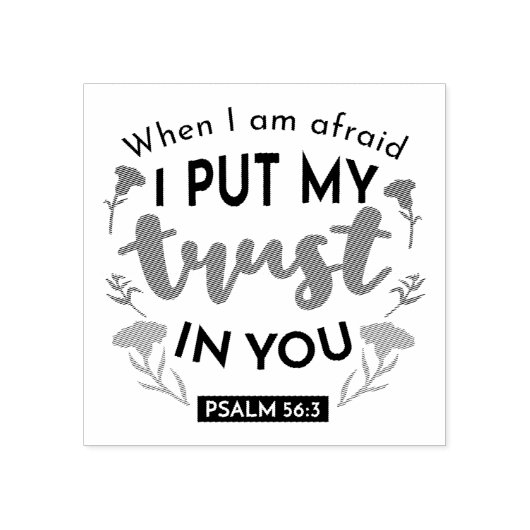 フローラ聖書の聖句アート「私はあなたを信頼する」 ラバースタンプ (インプリント)