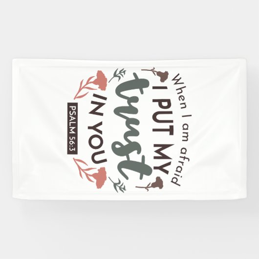 フローラ聖書の聖句アート「私はあなたを信頼する」 横断幕 (横)