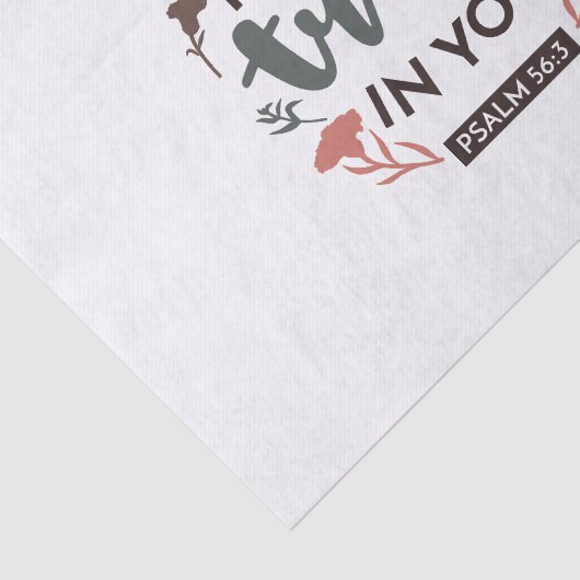 フローラ聖書の聖句アート「私はあなたを信頼する」 薄葉紙 (詳細)