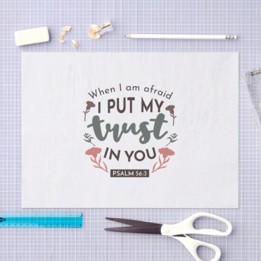 フローラ聖書の聖句アート「私はあなたを信頼する」 薄葉紙 (クラフト)