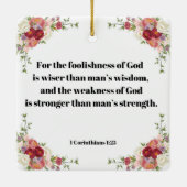 フローラ聖書第1コリント1:23聖なる書物、 経典 セラミックオーナメント (裏面)