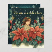 フローラ聖書聖句クリスマスチャイルドスクラップブック紙 (正面/裏面)