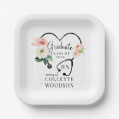 フローラ聴診器ナースGradクラス2022パーティーPap ペーパープレート (正面)