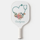 フローラ聴診器ハート医療ナース介護者 ピックルボールラケット (裏面)
