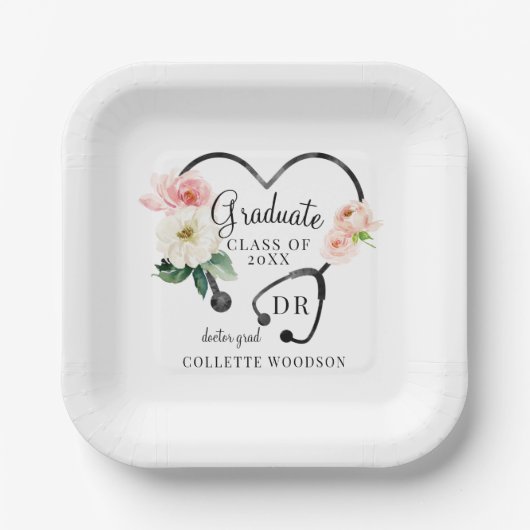 フローラ聴診器博士卒業者 ペーパープレート (正面)
