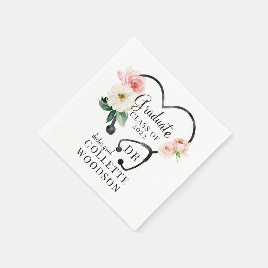 フローラ聴診器博士後期課程年度 スタンダードカクテルナプキン (角)