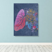 フローラ肺解剖学キャンバス キャンバスプリント (インサイチュ (ウッドフロア))