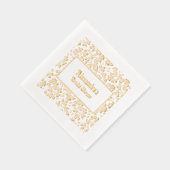 フローラ背景の任意の大事な行事-ブライダルシャワー 箔ナプキン (右)