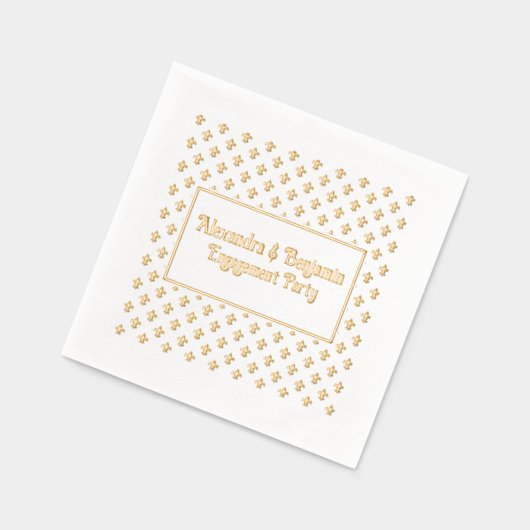 フローラ背景の任意の大事な行事-婚約パーティ 箔ナプキン (左)