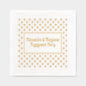 フローラ背景の任意の大事な行事-婚約パーティ 箔ナプキン (正面)