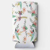 フローラ背景の白 スリム缶クーラー (裏面)