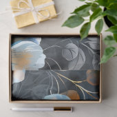 フローラ背景の青い桃の色のデコページ 薄葉紙 (ギフト)