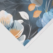 フローラ背景の青い桃の色のデコページ 薄葉紙 (詳細)