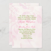 フローラ背景結婚式招待状テンプレート 招待状 (正面/裏面)